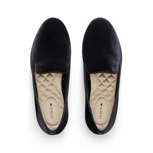 Birdies Starling Black Velvet Smoking Flats